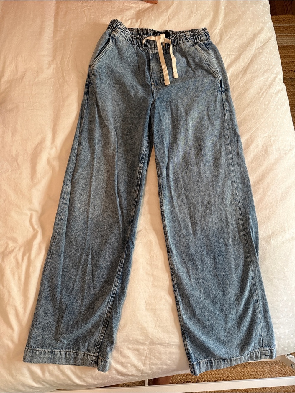 GAP Light Blue Relaxed Denim Drawstring Jeans